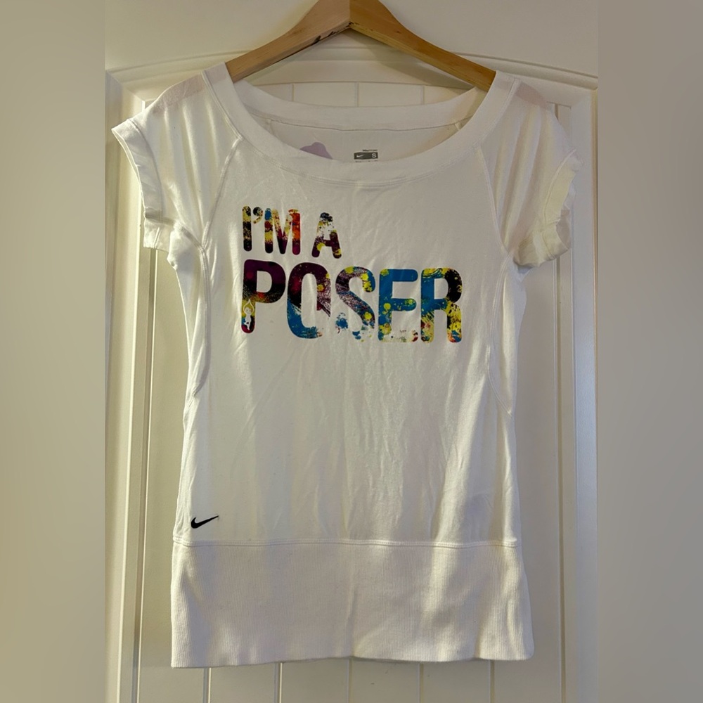 Nike Dry Fit White Yoga Shirt. Size Small.